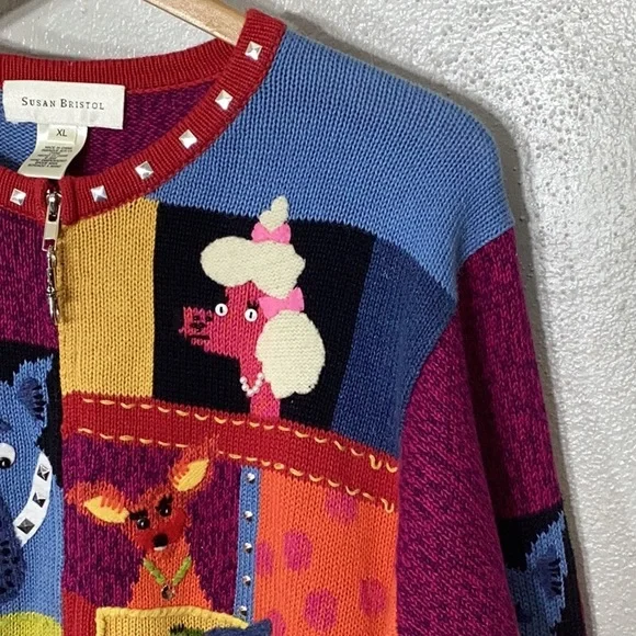 Susan Bristol Colorful Patchwork Cardigan - Picture 3 of 16